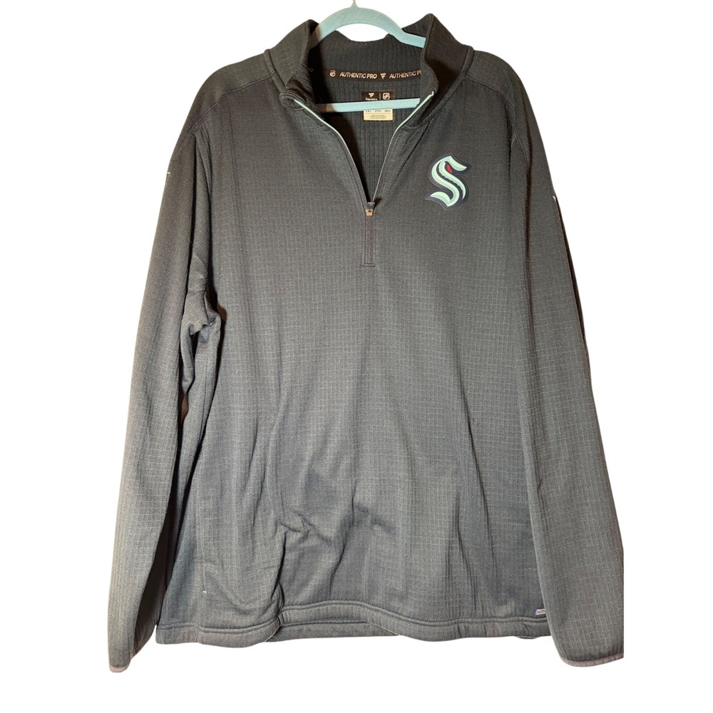 Fanatics Seattle Kraken NHL‎ Authentic Pro Navy Blue Quarter Zip Pullover XXL
